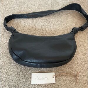 Cleobella black leather shoulder bag